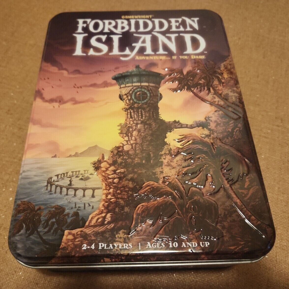 Forbidden Island Adventure Board Game Storage Tin 2-4 Players 2010  Gamewright