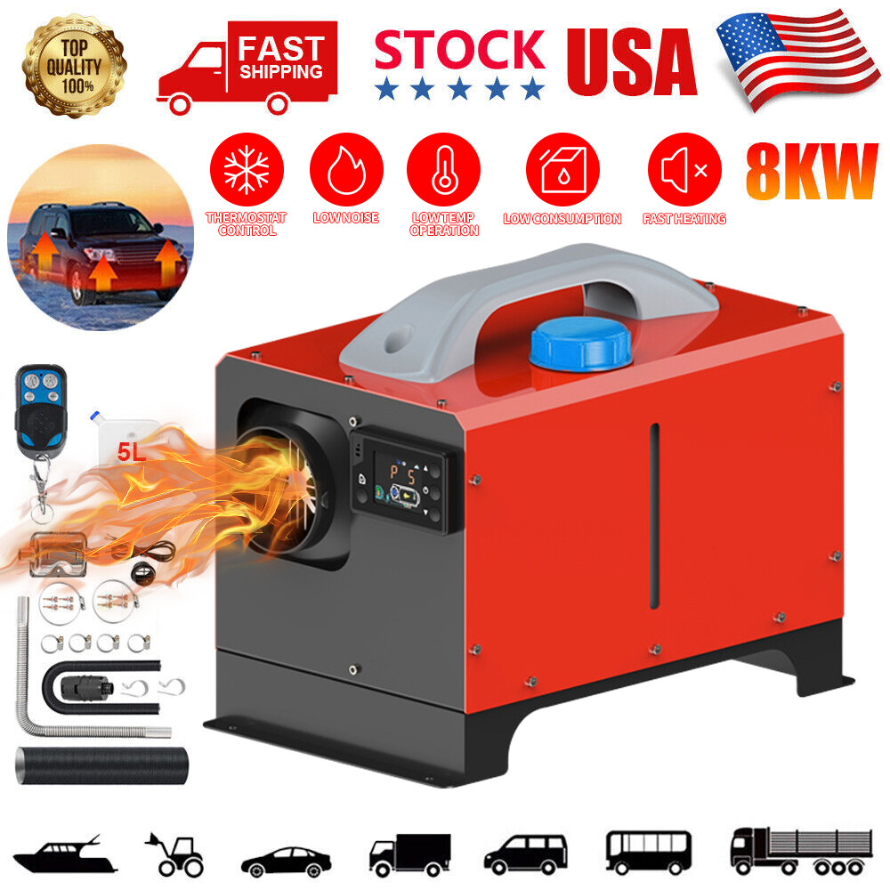 Air Diesel Heater 8KW 12V Remote LCD Monitor for Home Car Truck Boat SUV Van US