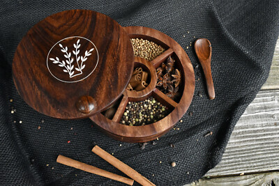 Handmade Indian Spice Box / Masala Box / Spice Rack / Box / Jewelry Box / Decor