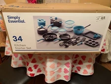 Simply Essential 34-Piece Kitchen Starter Set Pots, Pans, Bakeware & Utensils