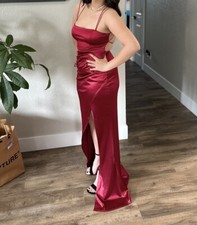 WINDSOR Tammy Formal Satin Strappy Back Maxi Dress