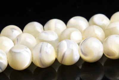 8MM Milky Yellow Trochidae Shell Beads Round Gemstone Loose Beads