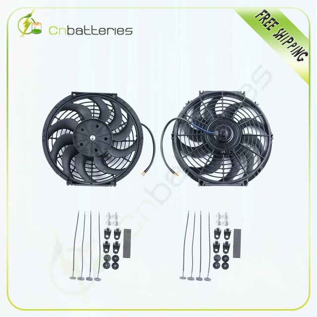 2X Universal 12" Inch Radiator Condenser Cooling Fan For Toyota T100