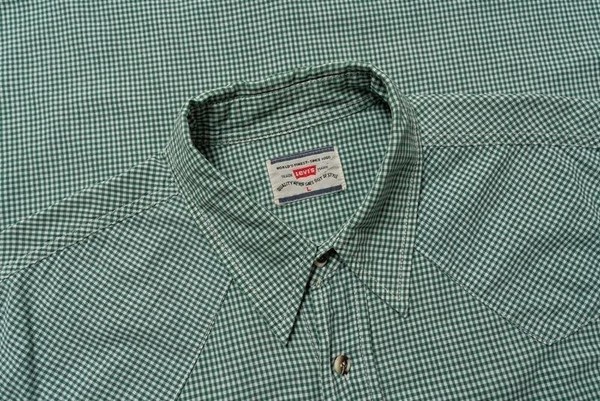 Men Levi's Shirt Green Cotton 40 /L / 48 #319T