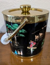 WILLIAMS SONOMA Sheila Bridges Harlem Toile Double-Wall Ice Bucket-NWT