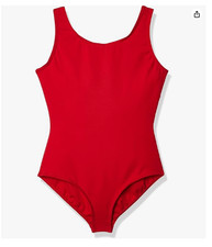 Capezio girls Team Basic Tank Leotard LARGE 12-14 Red NWT