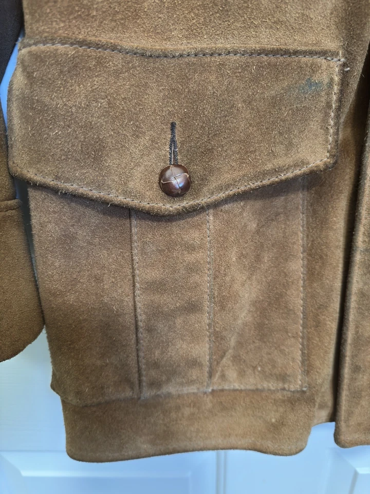 Blazer chaqueta de gamuza genuina vintage para hombre 42 mediana 21,5x30,5 Foto 4 de 4