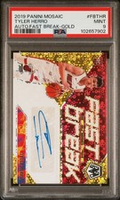 2019-20 Mosaic Basketball Tyler Herro Rookie Gold Fast Break Auto /10 PSA 9