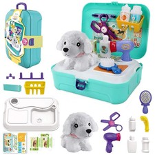Pet Care Play Set Doctor Kit for Kids, 16 Pcs Doctor Pretend Play Vet Dog Gro...