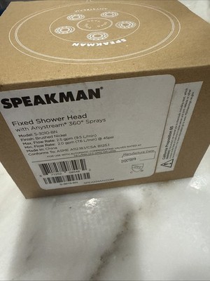 Speakman Fixed Shower Head with Anystream 360 Sprays S-3010-BN Brushed Nickel
