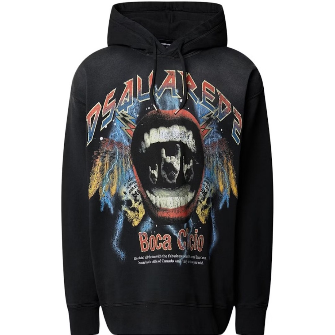 Dsquared2 Heavy Metal Design Black Hoodie 73990₽