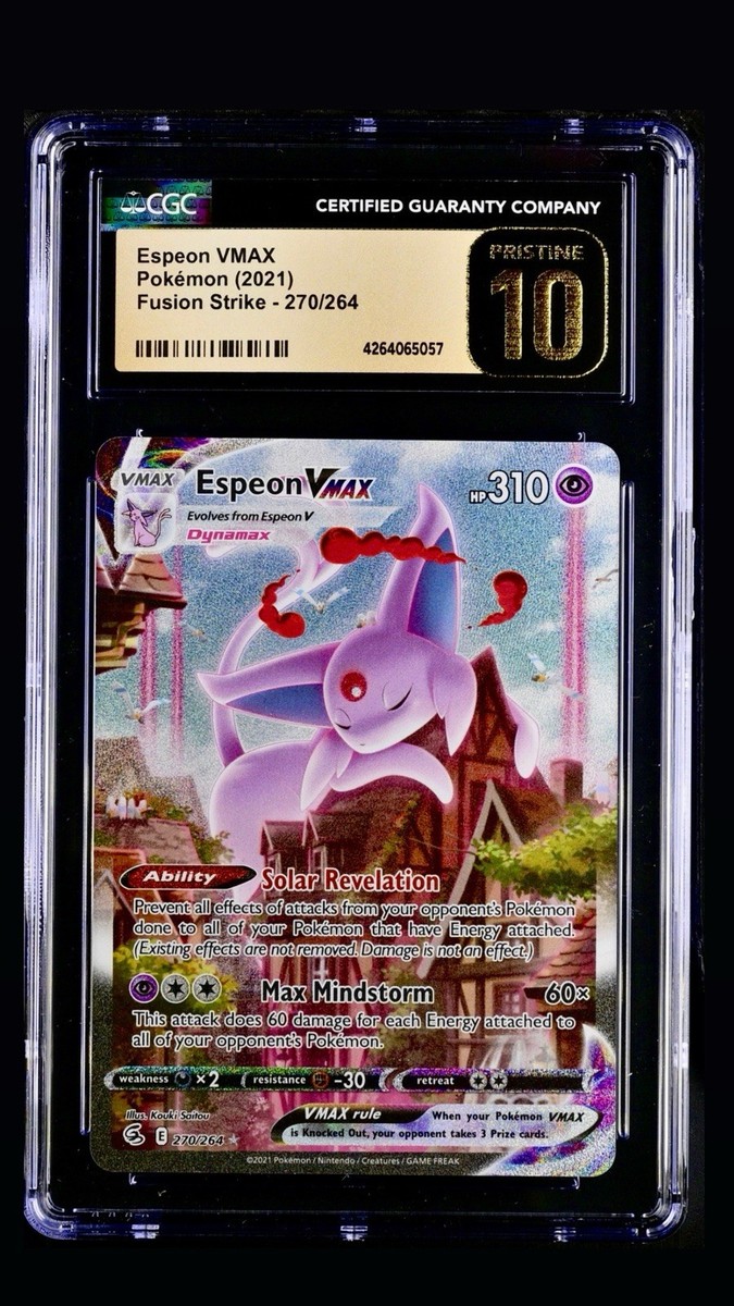 2021 Pokemon SWSH Fusion Strike #270 Espeon Vmax Alt Art CGC 10