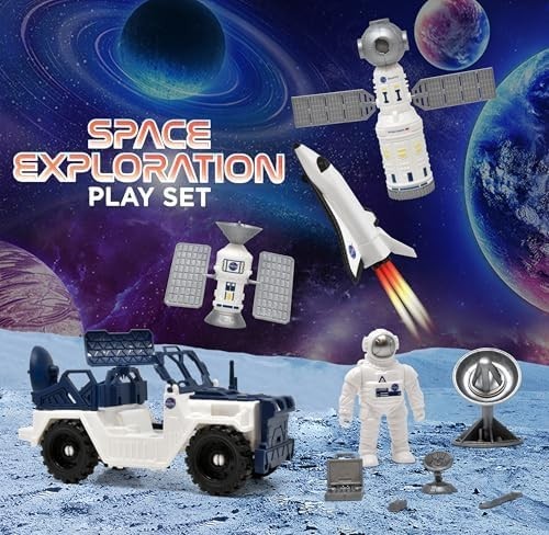 Space Toys for Kids 3 4 5 6 7 8, Space Shuttle with Rocket Ship Toys