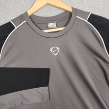 Vintage Nike Shirt Medium Gray Center Swoosh Total 90 Soccer Jersey Kit Goalie