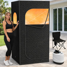 Portable Steam Sauna Box 1000W Home Sauna Tent w/ Remote Chair Indoor Spa