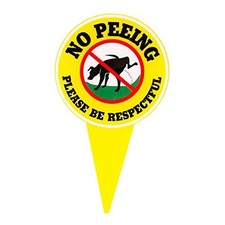 2 Pieces Metal for Yard Sign - No Dog Pee Sign Please 2pcs No Peeing Dog Sign