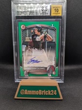 2025 Bowman Prospect Autographs Green Border Slade Caldwell /99 BGS 8.5