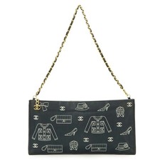 Chanel Icon Print Canvas Leather Shoulder Bag