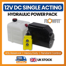 12V DC Single Acting Hydraulic Power Pack 4.5L Tank 1.6kW Dump Trailer Lift Unit
