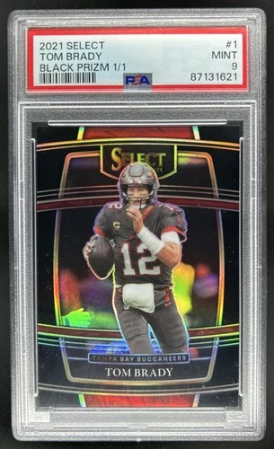 2021 Panini Select Tom Brady Black Prizm Concourse #1/1 Buccaneers PSA 9