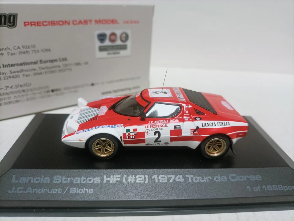 Hpi 1:43 Lancia HF # 2 Tour de Corse 1974 modelo de coche de rally Foto 2 de 4