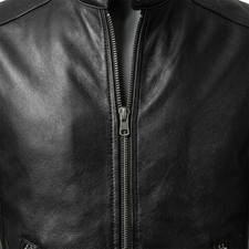 Men s Black Genuine Cowhide Leather Biker Vest Club Style Motorcycle Waistcoat
