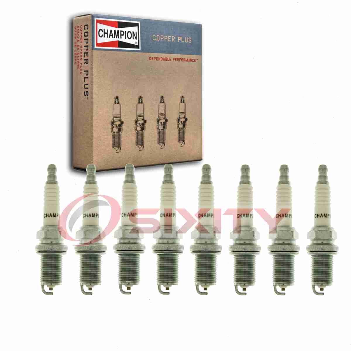 8 pc Champion Copper Plus Spark Plugs for 1985 Buick Riviera 5.0L V8 cr