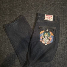 Vintage rare Embroidered Super baggy True Religion Jeans