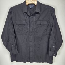 5.11 TACTICAL Tactical Shirt BDU Collared Men's XLT Black 72054T Excellent Cond