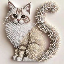 OJTOYART 5D Cat Special Shape Diamond Art Kits for Adults Beginners, Animal Cat