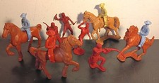 Vintage 4" Auburn Rubber Cowboys, Indians, Four Beautiful Horses, Toy Soldiers