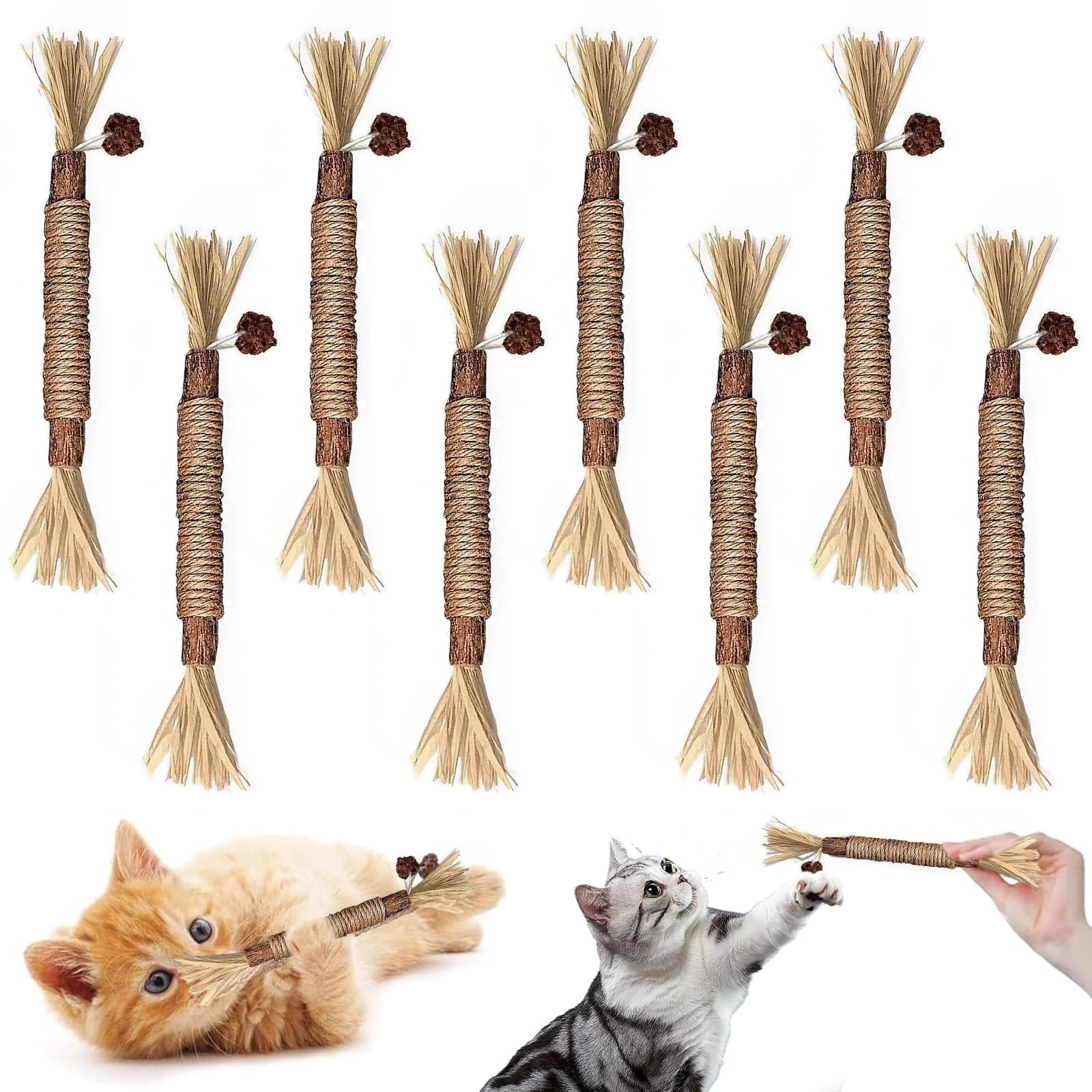 Lot of 8 Catnip Stick, Paw Fun Teeth Cleaning Nibbles, Cat...