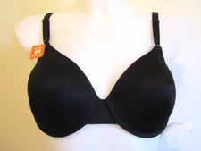 Warner's Style# 1593 Size 36B This Is Not A Bra T-Shirt Underwire Bra Black!
