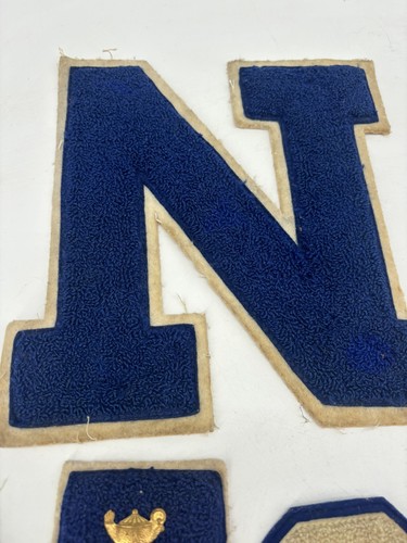 Vintage Letterman Jacke Patches Pins 1961 N Football Track Academic High School - Bild 4 von 14