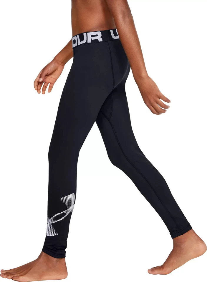 Under Armour L80005 Young Boys Black Coldgear Leggings Size YXL - Image 3 of 4