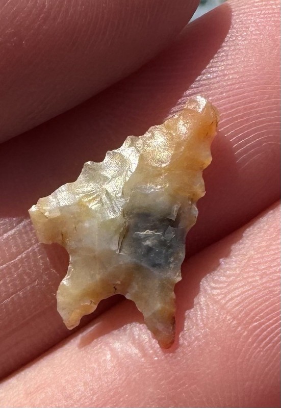 Collector Grade Translucent Agate Corner Notched  Arrowhead (Documented)