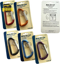 5Pc Premium Quality 3" Aluminum Carabiner D Shape Keychain Clip, Spring Snap Key