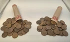 Two Wheat Penny Rolls-Lot of 100 Coins. Incl. 1910's, 20's, 30's, 40' & 50's.