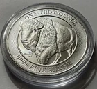 1 oz MintID Buffalo .999 Fine Silver Round BU With Chip In Capsule