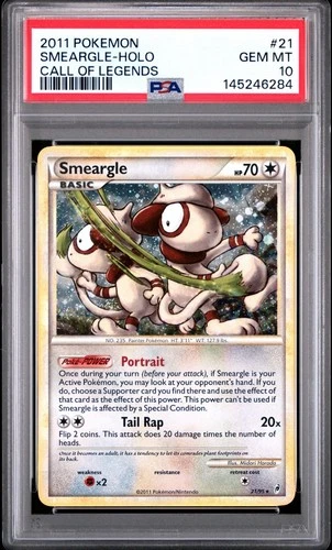 2011 POKEMON CALL OF LEGENDS #21 SMEARGLE-HOLO PSA 10 *POP 27*