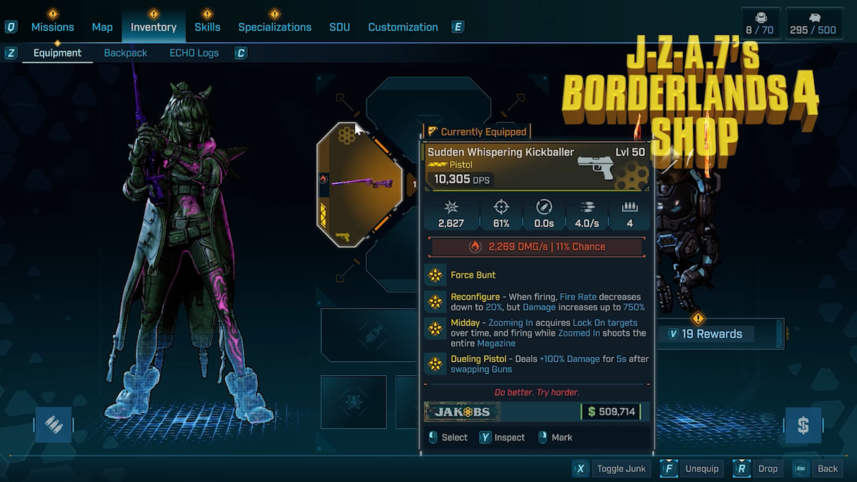 Borderlands 4 GOD ROLL BOORY TASER JAKOBS GYROJET BL4 SMG - Foto 11