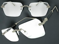 Classic Elegant Modern Sophisticated Clear Lens EYE GLASSES Rimless Silver Frame
