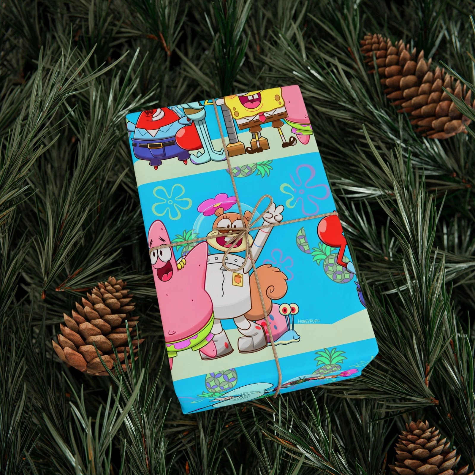 SpongeBob SquarePants Main Characters Birthday Christmas Gift Wrapping Paper