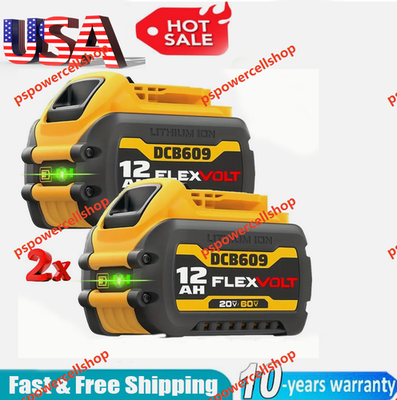 #ad 2 Pack 8.0Ah 20V 60V Battery For Dewalt DCB546 DCB547 DCB609 FLEX VOLT Li ion $86.53
