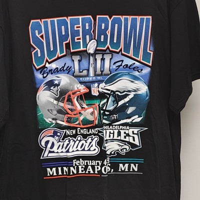 SUPER BOWL PATRIOTS VS EAGLES 2018 TEE XL BLACK