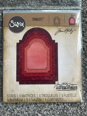 SIZZIX 5 GESTAPELTE TORBOGEN TIM HOLTZ VERSCHACHTELUNG THINLITS STANZEN AUFBEWAHRUNG GELDBÖRSE NEU