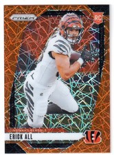 2024 Panini Prizm #333 ERICK ALL 'ORANGE LAZER PRIZM' RC! BENGALS