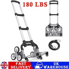Image of 180 LB Heavy Duty Foldable Hand Sack Truck Trolley Aluminium Stair Climbing Cart