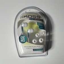 Koss KEB/20b Stereo In Ear Earbuds White/Blue 3.5mm Wired 4 ft