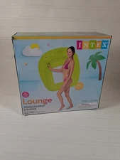 Intex Transparent Inflatable Lounge Chair Green Pool Float 41" x 40" Adult